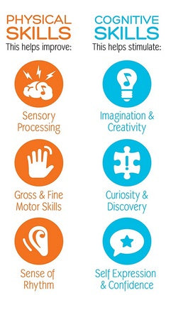 Music People Kids Wooden Bongo Drum with Sticks